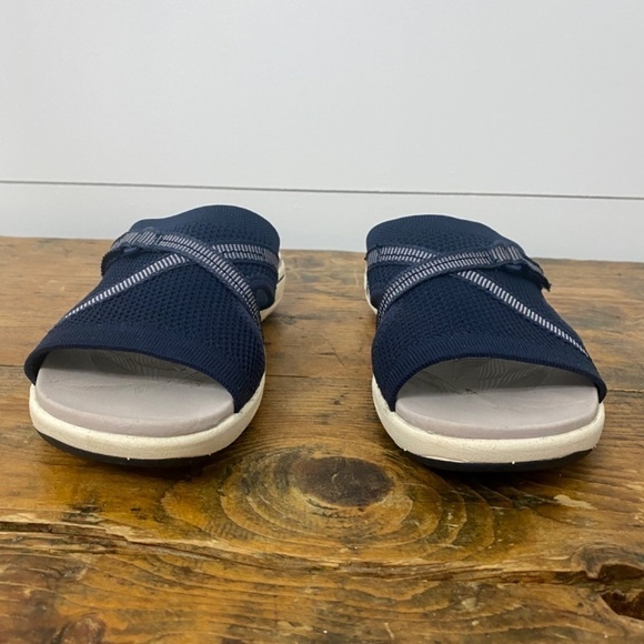 Earth Origins Navy Saru Cassidy Slip On Comfort Walking Sandals Slides Size 7 - Picture 4 of 9